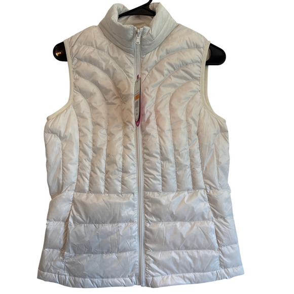 Be Inspired Packable Down Puffer Vest White Ivory Small NWT Travel Cozy - Picture 1 of 7